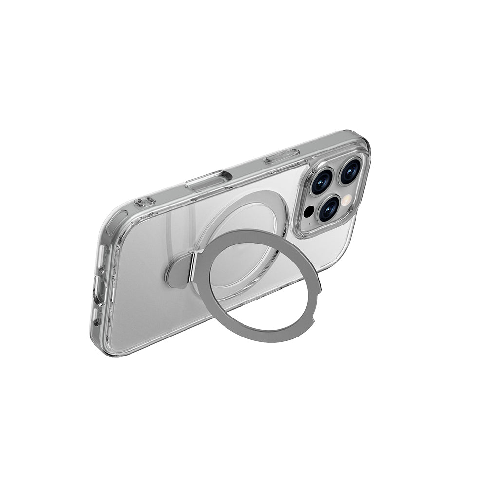 iPhone 16 Pro Kılıf M-safe Şarj Özellikli Raptic Air Stand Serisi Buzlu Transparan Tasarımlı Standlı Kılıf