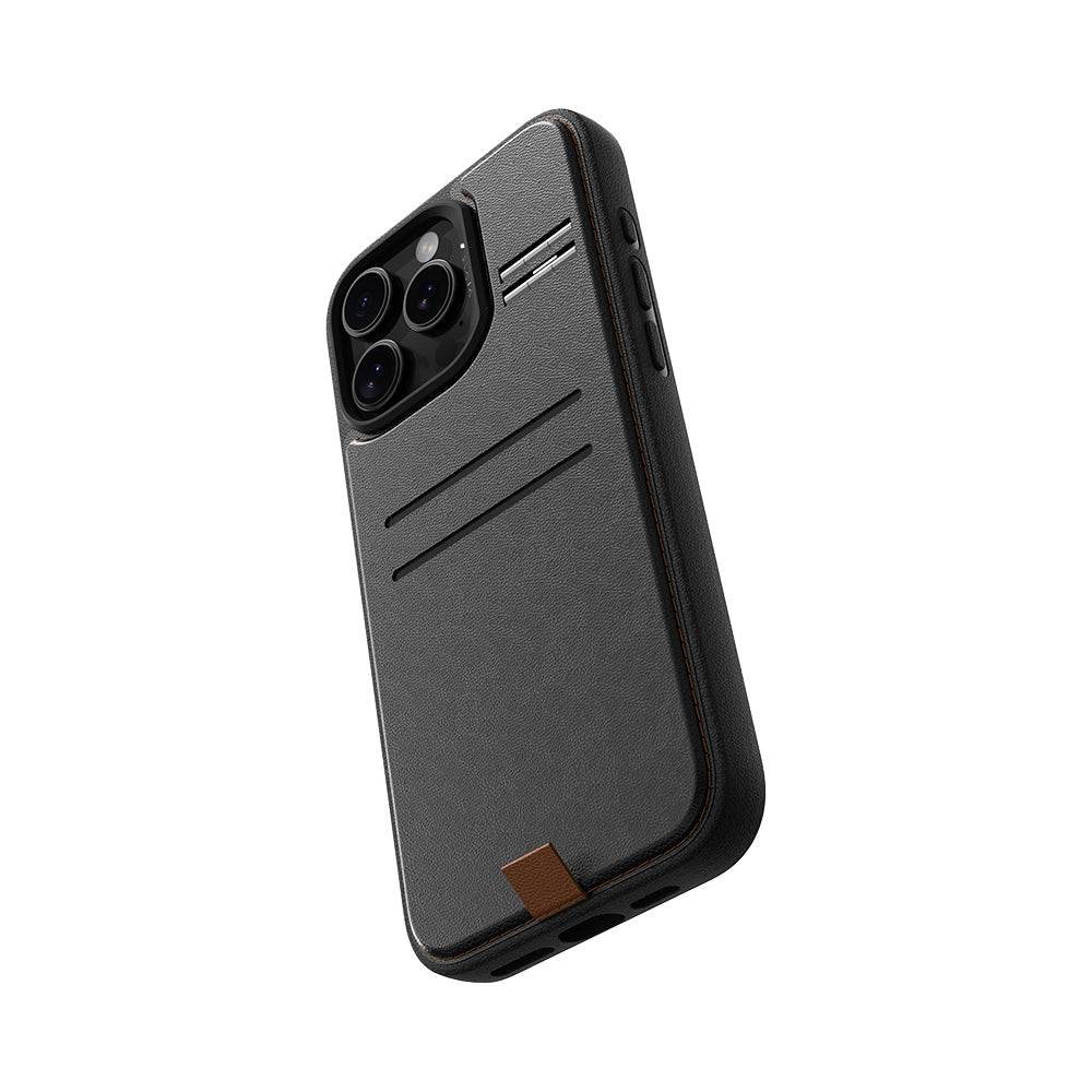 iPhone 16 Pro Kılıf M-safe Şarj Özellikli Raptic Slim Wallet Serisi Deri Görünümlü Kartlıklı Standlı Kılıf