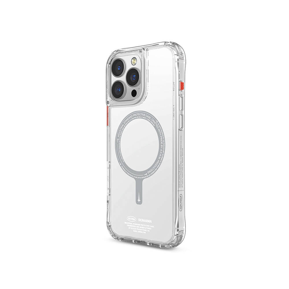 iPhone 16 Pro Kılıf M-safe Şarj Özellikli Şeffaf Airbag Tasarımlı Skinarma Saido Kılıf