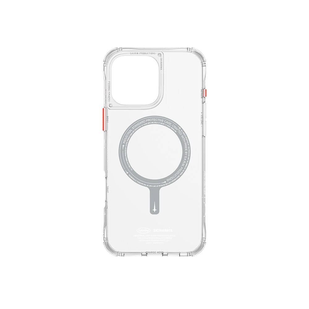 iPhone 16 Pro Kılıf M-safe Şarj Özellikli Şeffaf Airbag Tasarımlı Skinarma Saido Kılıf