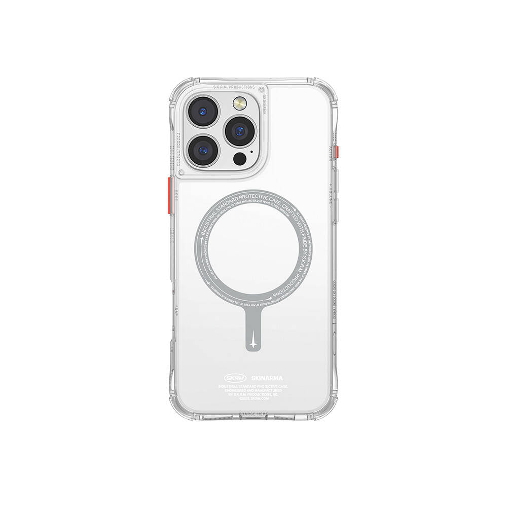 iPhone 16 Pro Kılıf M-safe Şarj Özellikli Şeffaf Airbag Tasarımlı Skinarma Saido Kılıf