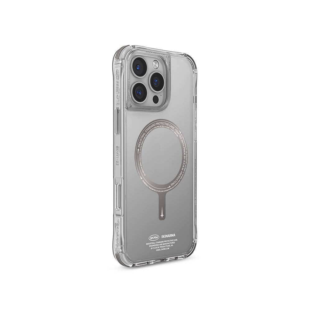 iPhone 16 Pro Kılıf M-safe Şarj Özellikli Şeffaf Airbag Tasarımlı Skinarma Saido Prime Kılıf
