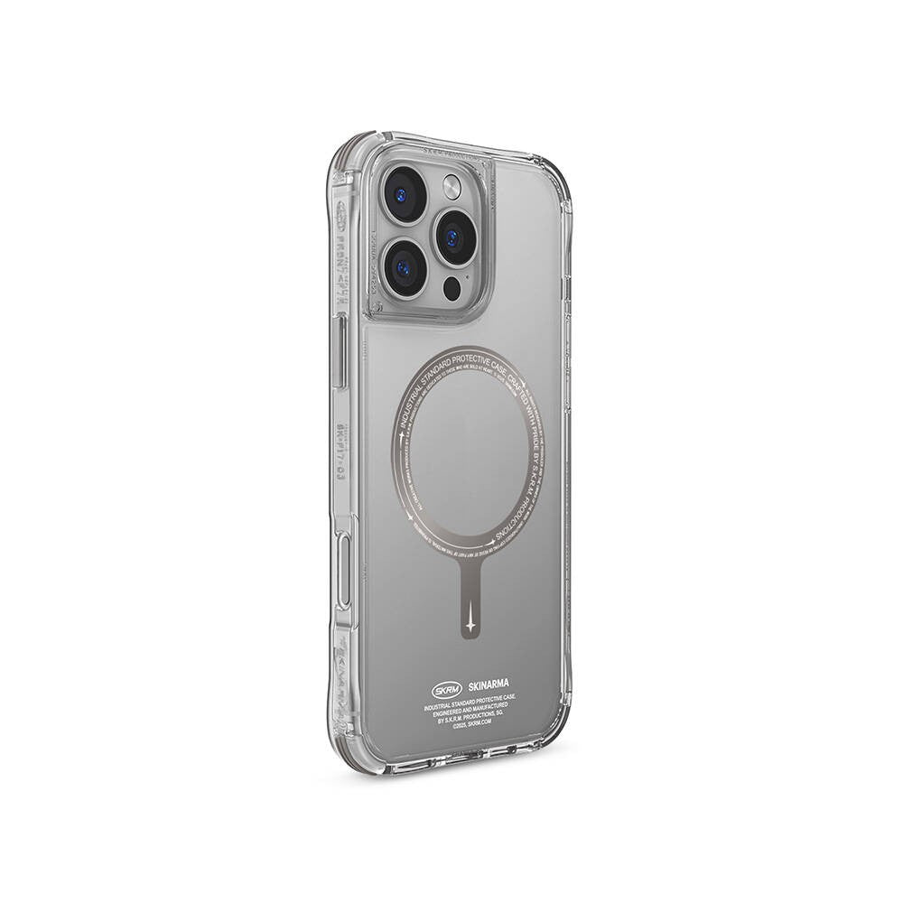 iPhone 16 Pro Kılıf M-safe Şarj Özellikli Şeffaf Airbag Tasarımlı Skinarma Saido Prime Kılıf