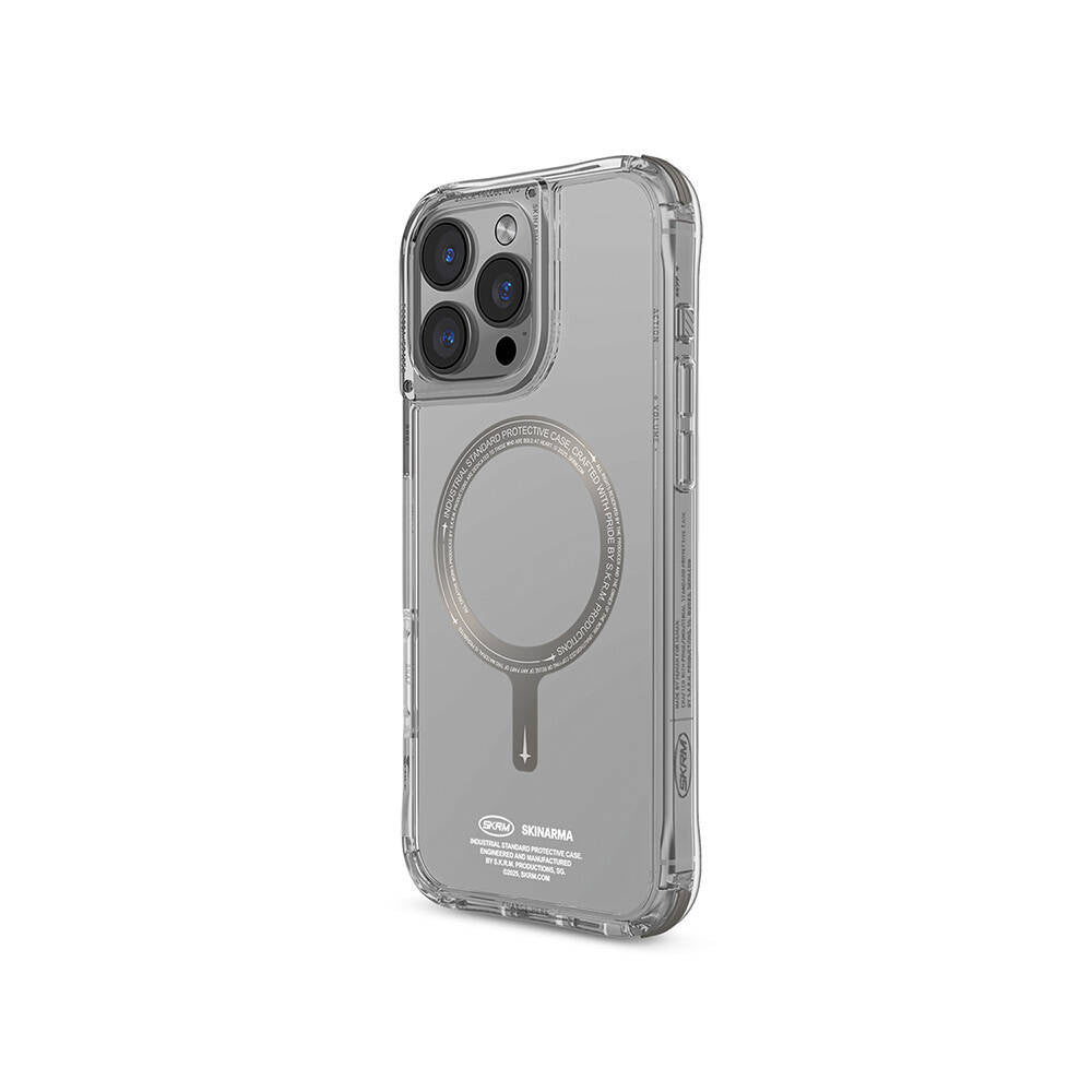 iPhone 16 Pro Kılıf M-safe Şarj Özellikli Şeffaf Airbag Tasarımlı Skinarma Saido Prime Kılıf