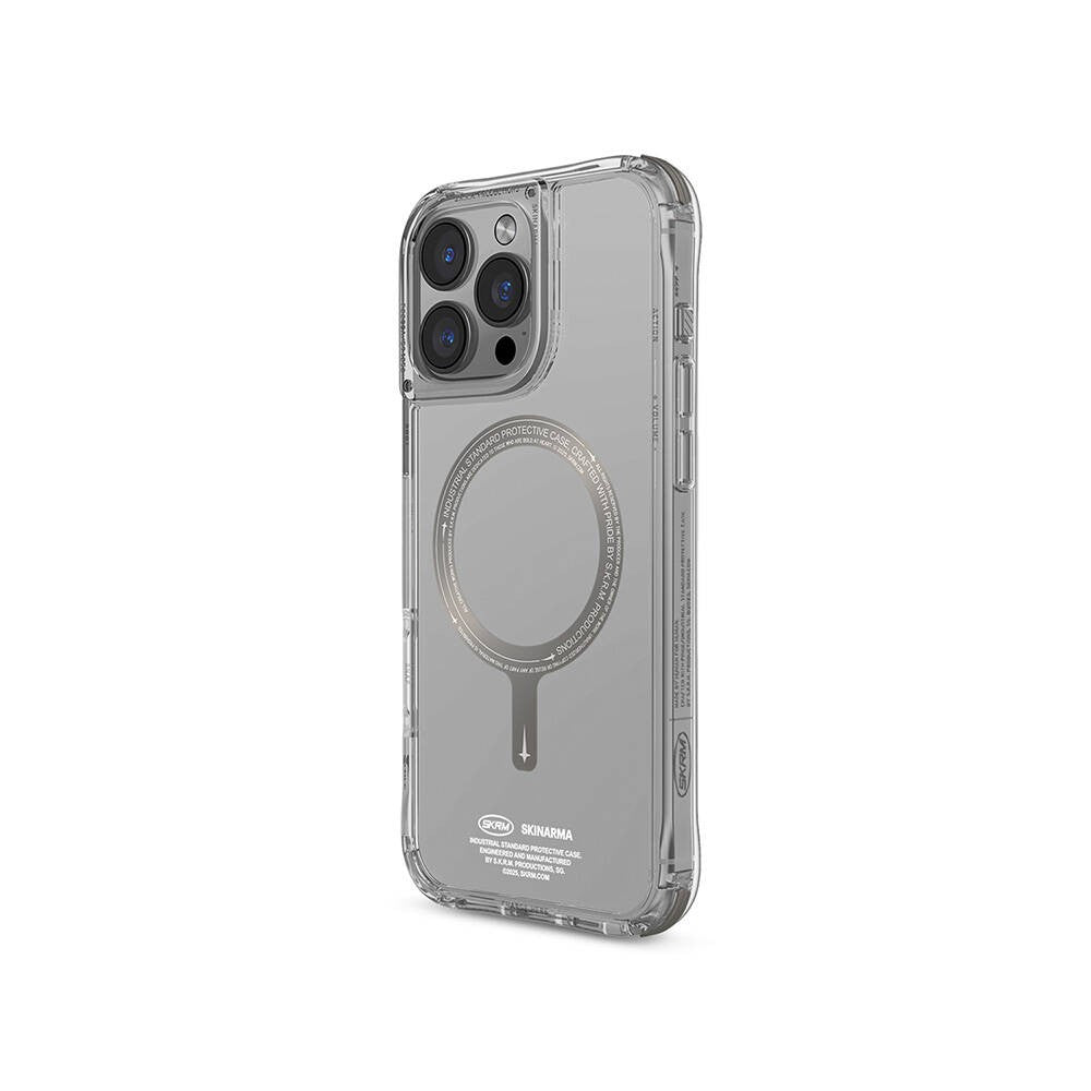 iPhone 16 Pro Kılıf M-safe Şarj Özellikli Şeffaf Airbag Tasarımlı Skinarma Saido Prime Kılıf