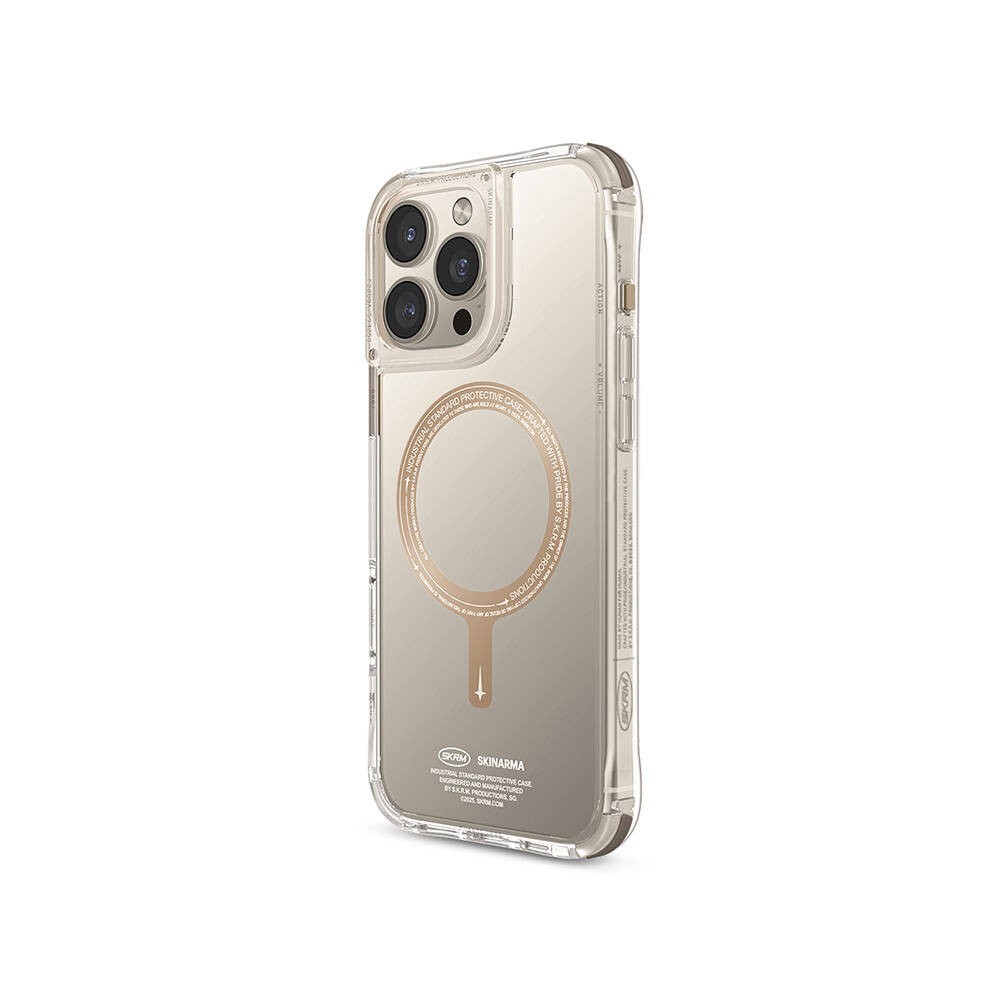 iPhone 16 Pro Kılıf M-safe Şarj Özellikli Şeffaf Airbag Tasarımlı Skinarma Saido Prime Kılıf
