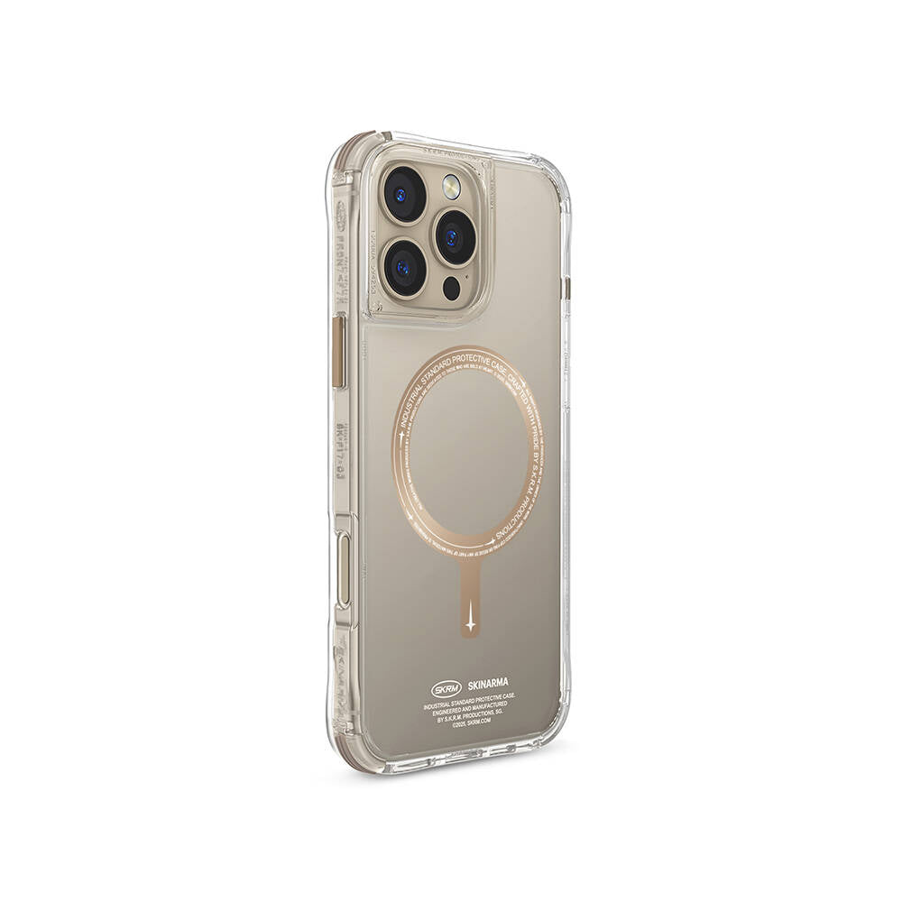 iPhone 16 Pro Kılıf M-safe Şarj Özellikli Şeffaf Airbag Tasarımlı Skinarma Saido Prime Kılıf