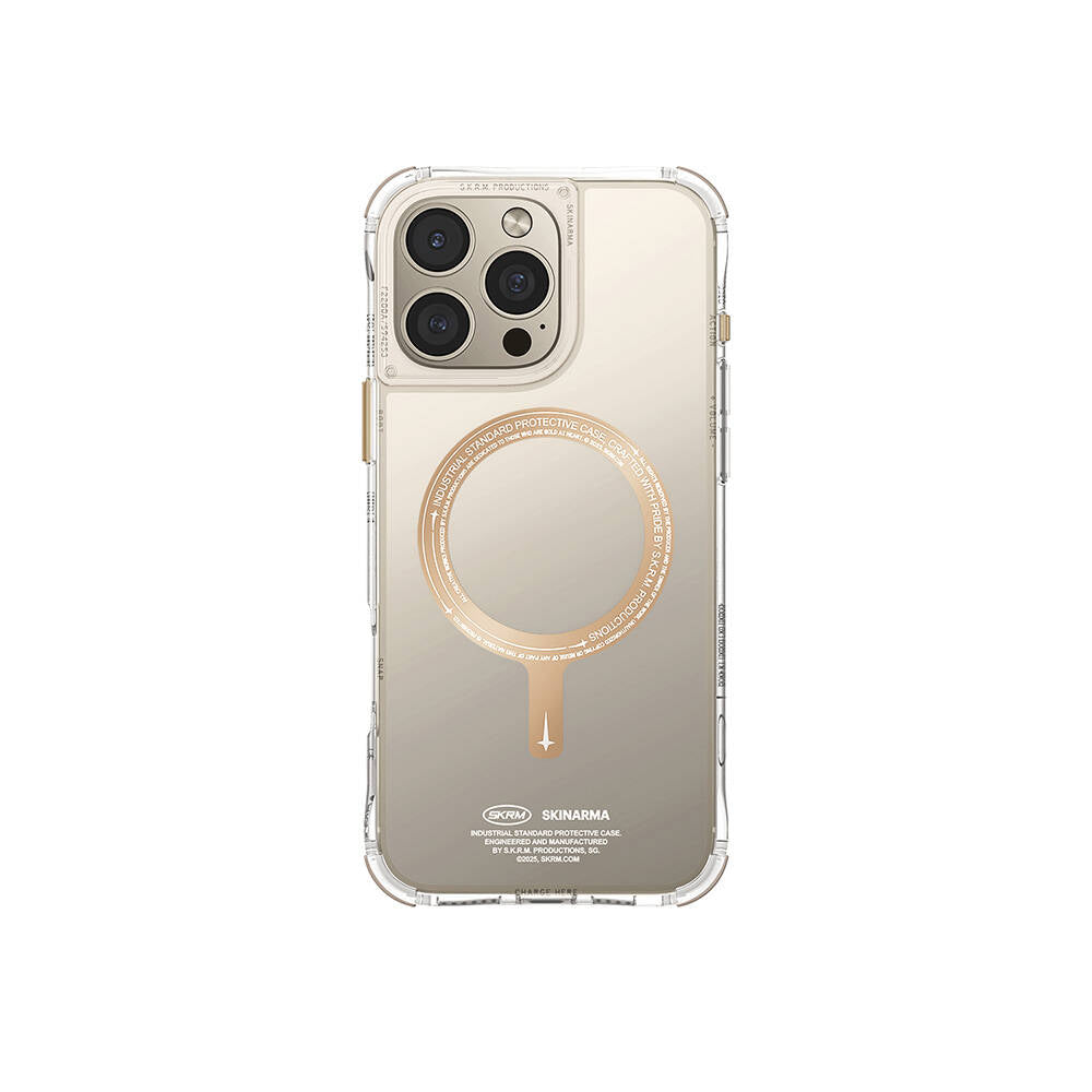 iPhone 16 Pro Kılıf M-safe Şarj Özellikli Şeffaf Airbag Tasarımlı Skinarma Saido Prime Kılıf