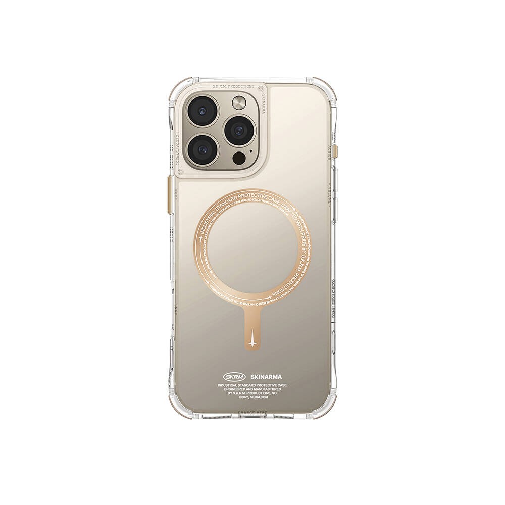 iPhone 16 Pro Kılıf M-safe Şarj Özellikli Şeffaf Airbag Tasarımlı Skinarma Saido Prime Kılıf