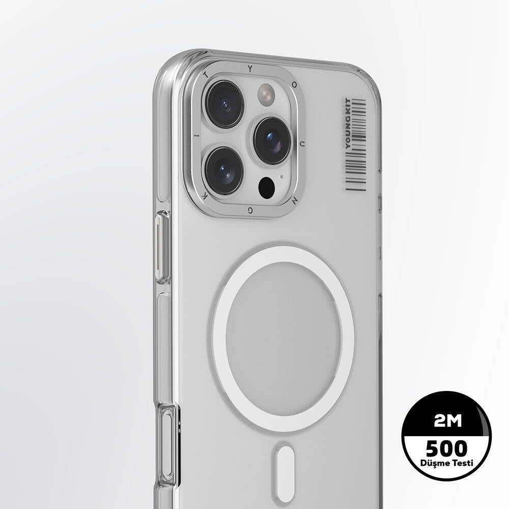 iPhone 16 Pro Kılıf M-safe Şarj Özellikli Şeffaf Youngkit Crystal Shield Serisi Kılıf