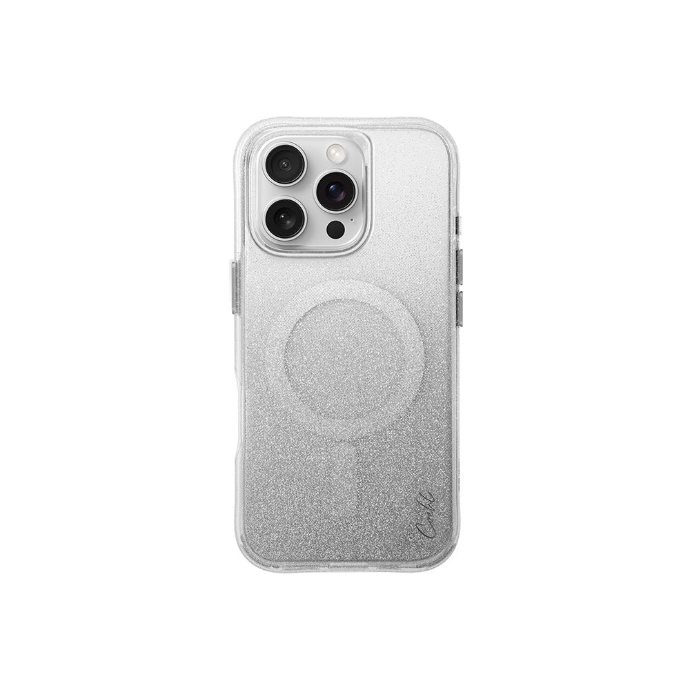 iPhone 16 Pro Kılıf M-safe Şarj Özellikli Simli Arka Yüzey Askı Aparatlı Coehl Lumino Kılıf