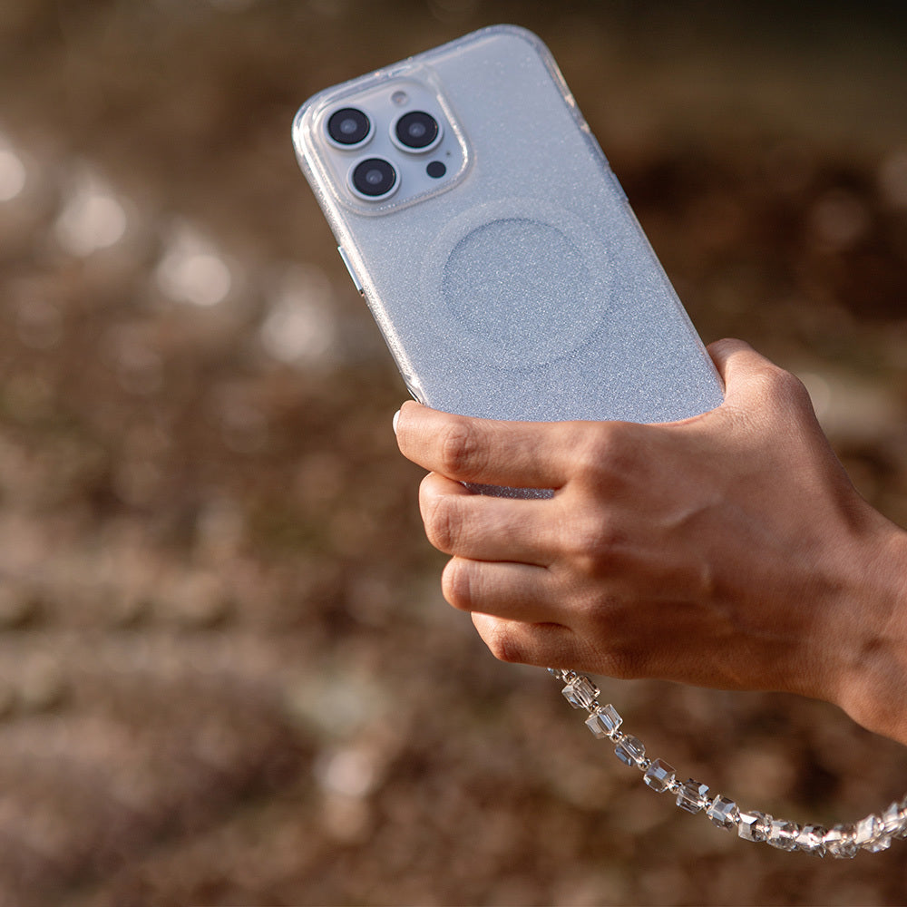 iPhone 16 Pro Kılıf M-safe Şarj Özellikli Simli Arka Yüzey Askı Aparatlı Coehl Lumino Kılıf