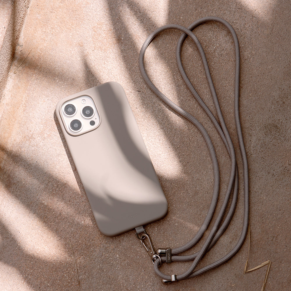 iPhone 16 Pro Kılıf M-safe Şarj Özellikli Soft Arka Yüzey Askı İpli Coehl Creme Kılıf