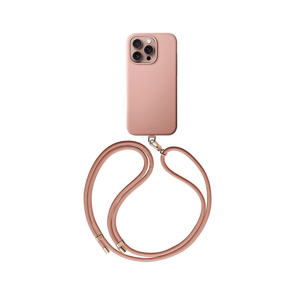 iPhone 16 Pro Kılıf M-safe Şarj Özellikli Soft Arka Yüzey Askı İpli Coehl Creme Kılıf