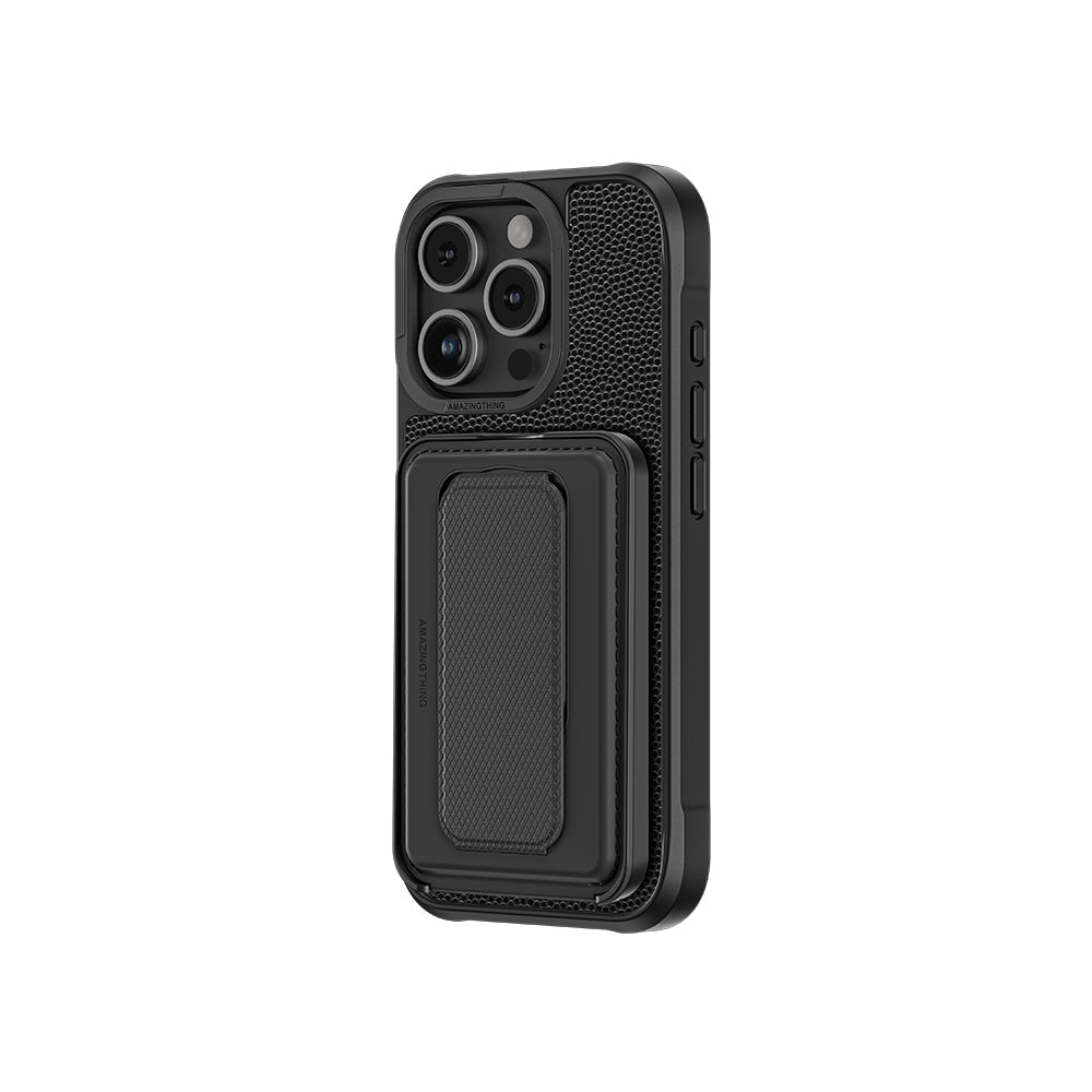 iPhone 16 Pro Kılıf M-safe Şarj Özellikli Standlı Kartlıklı Set Amazingthing Glamour Luxe Serisi Kılıf