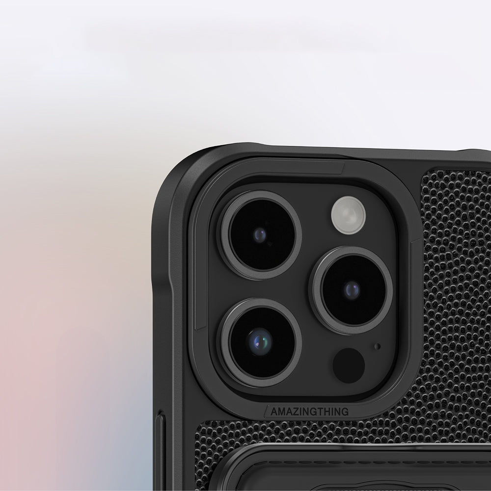 iPhone 16 Pro Kılıf M-safe Şarj Özellikli Standlı Kartlıklı Set Amazingthing Glamour Luxe Serisi Kılıf