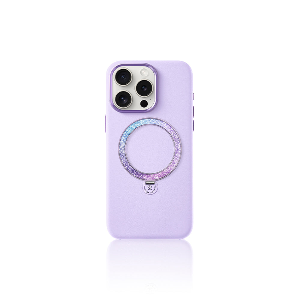 iPhone 16 Pro Kılıf M-safe Şarj Özellikli Standlı Suni Deri Tasarımlı Pynana Dancing Circle Serisi Kılıf