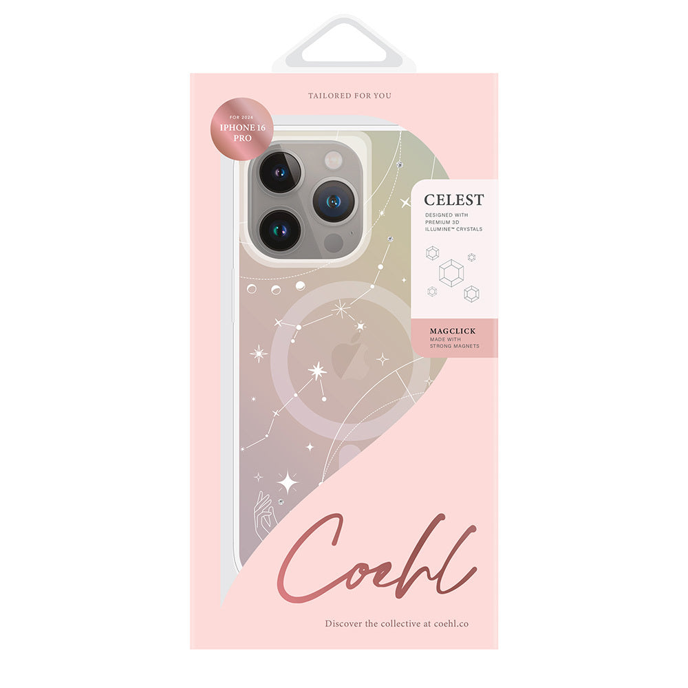 iPhone 16 Pro Kılıf M-safe Şarj Özellikli Takım Yıldızı Desenli Askı Aparatlı Coehl Celest Kılıf
