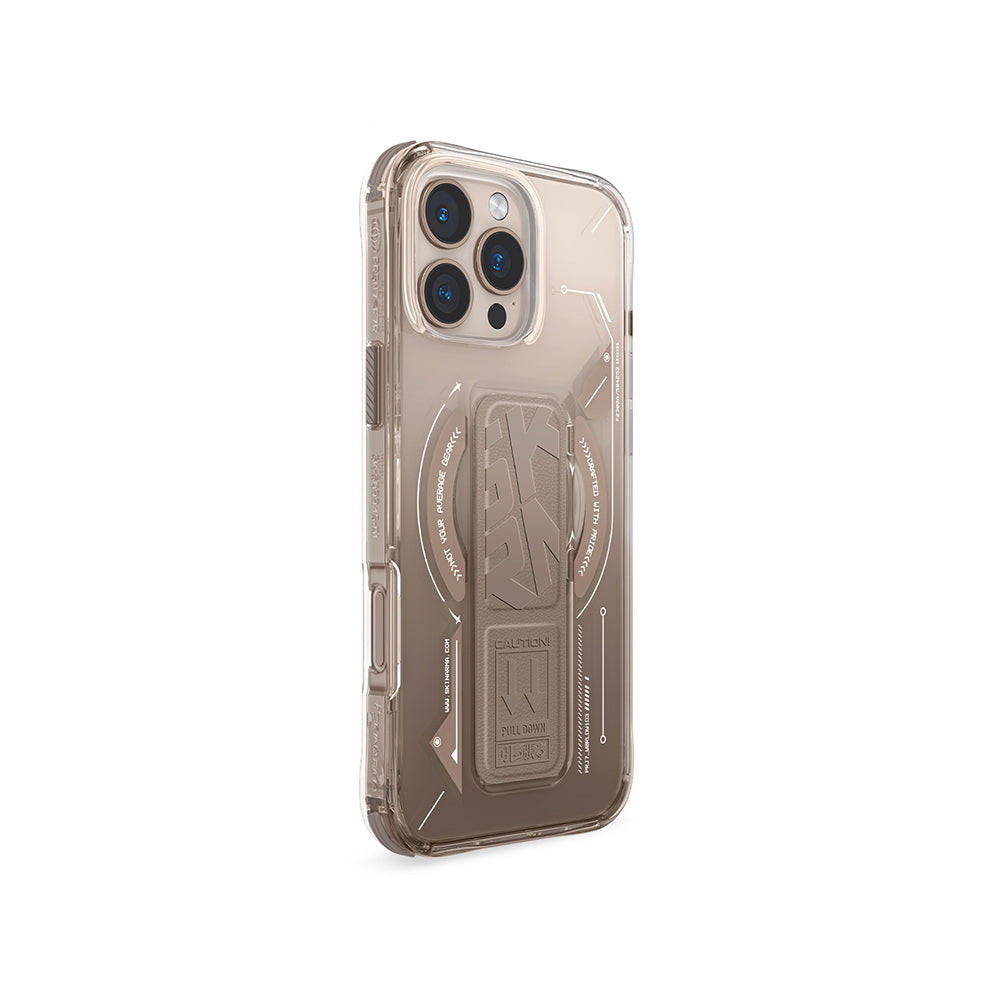 iPhone 16 Pro Kılıf M-safe Şarj Özellikli Teknoloji Desenli Standlı Skinarma Helio Kılıf