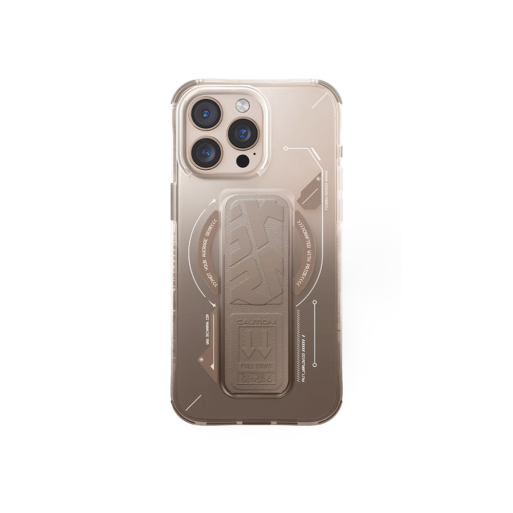 iPhone 16 Pro Kılıf M-safe Şarj Özellikli Teknoloji Desenli Standlı Skinarma Helio Kılıf