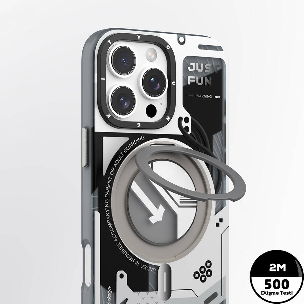 iPhone 16 Pro Kılıf M-safe Şarj Özellikli Youngkit 360° Standlı Starship Serisi Kılıf