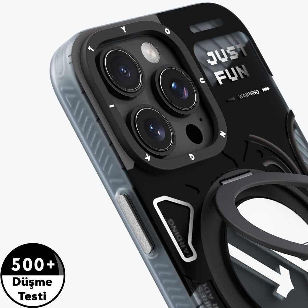 iPhone 16 Pro Kılıf M-safe Şarj Özellikli Youngkit 360° Standlı Starship Serisi Kılıf