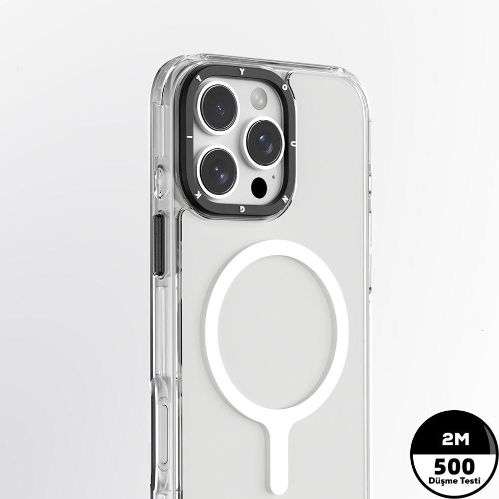 iPhone 16 Pro Kılıf M-safe Şarj Özellikli YoungKit Crystal Color Serisi Kılıf