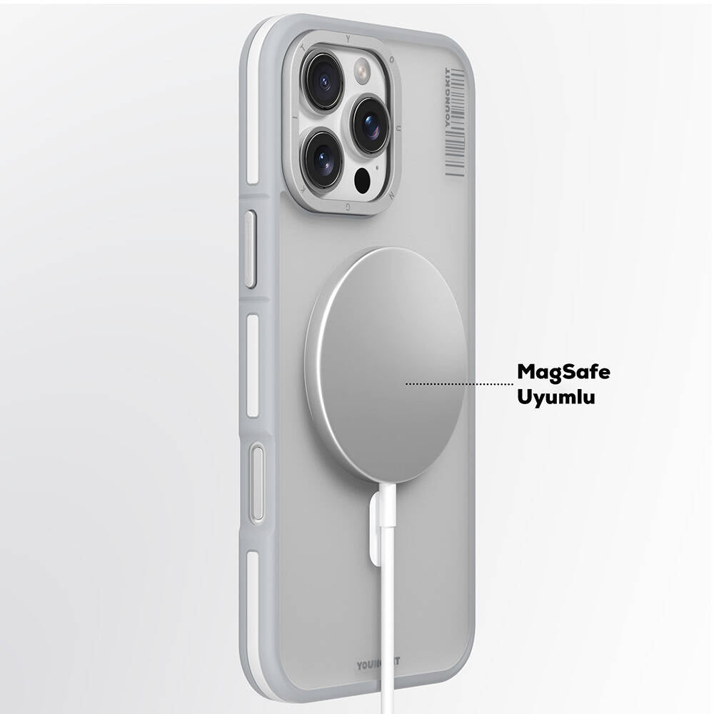 iPhone 16 Pro Kılıf M-safe Şarj Özellikli Youngkit Rock Sand Serisi Kılıf
