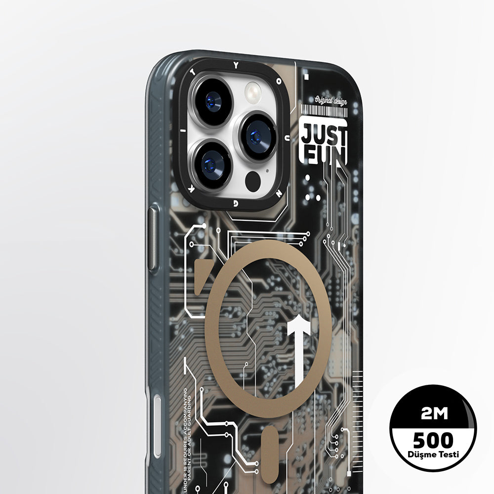 iPhone 16 Pro Kılıf M-safe Şarj Özellikli Youngkit Technology Serisi Kılıf
