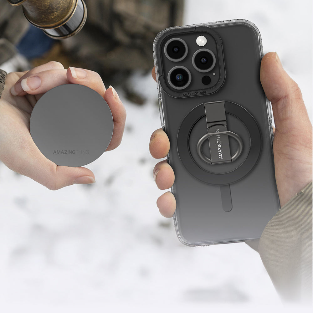 iPhone 16 Pro Kılıf M-safe Şarj Özellikli Yüzük Standlı Amazingthing Titan Pro Serisi Kılıf