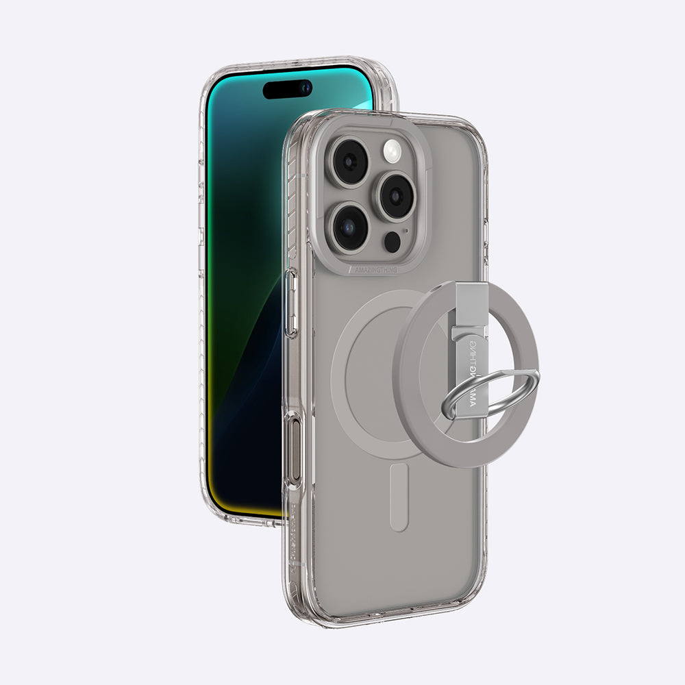 iPhone 16 Pro Kılıf M-safe Şarj Özellikli Yüzük Standlı Amazingthing Titan Pro Serisi Kılıf