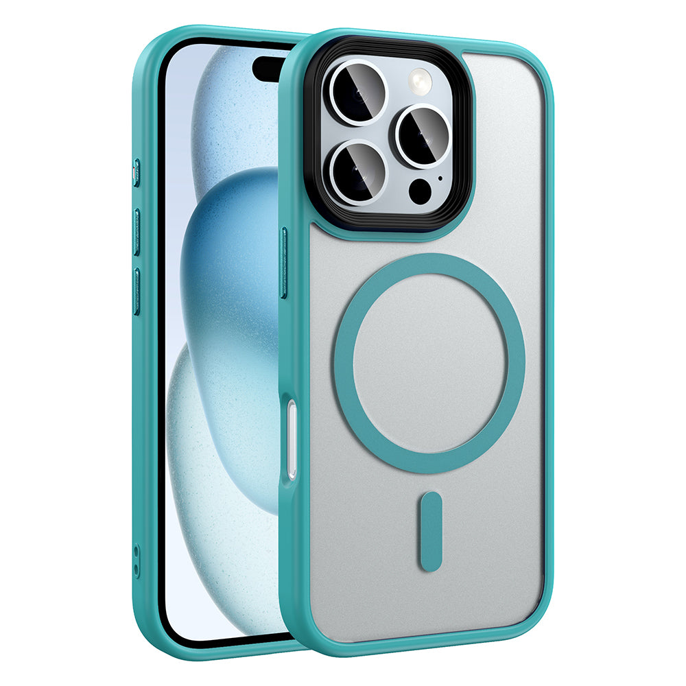 iPhone 16 Pro Kılıf Mat Arka Yüzey Wireless Şarj Özellikli Zore Flet M-safe Kılıf