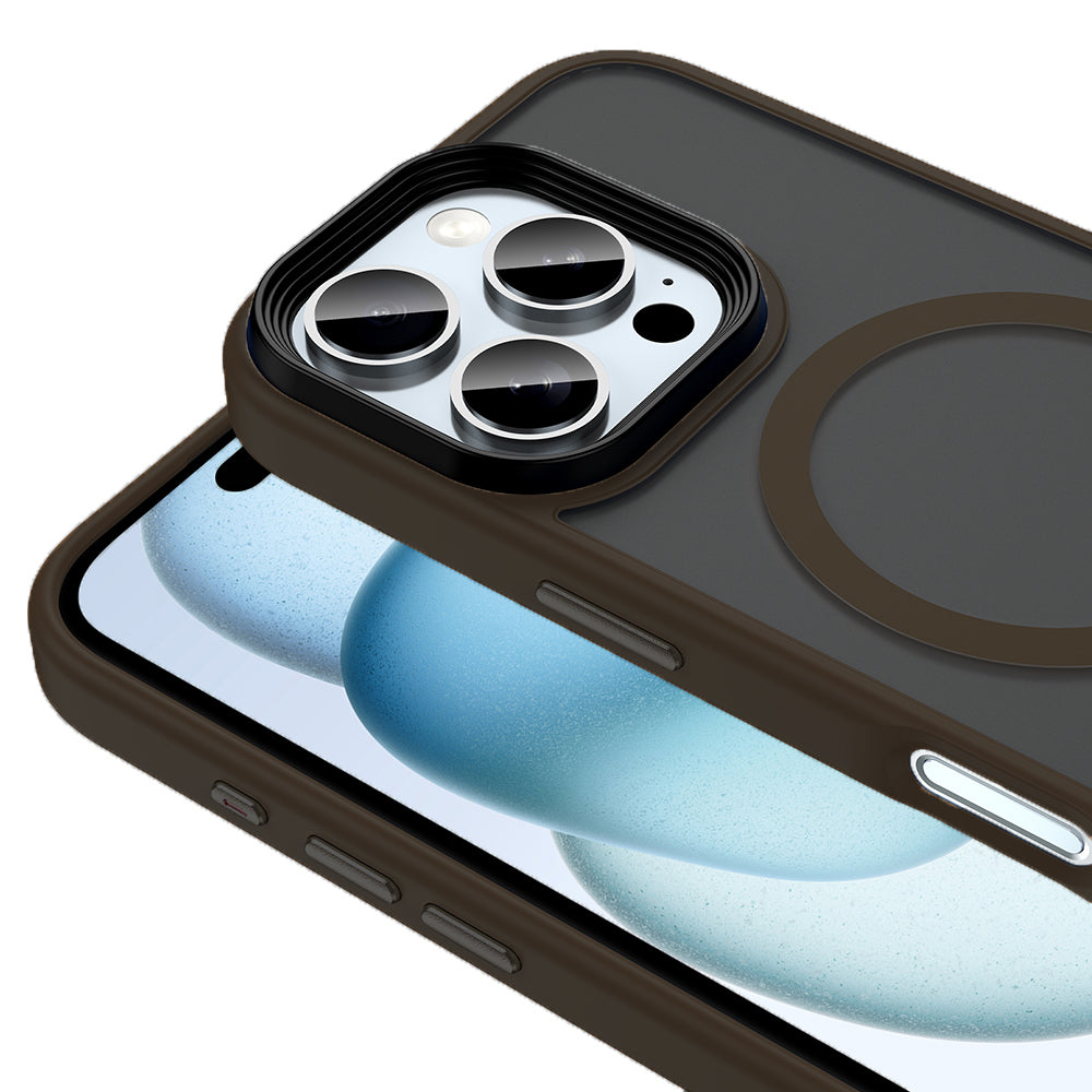 iPhone 16 Pro Kılıf Mat Arka Yüzey Wireless Şarj Özellikli Zore Flet M-safe Kılıf