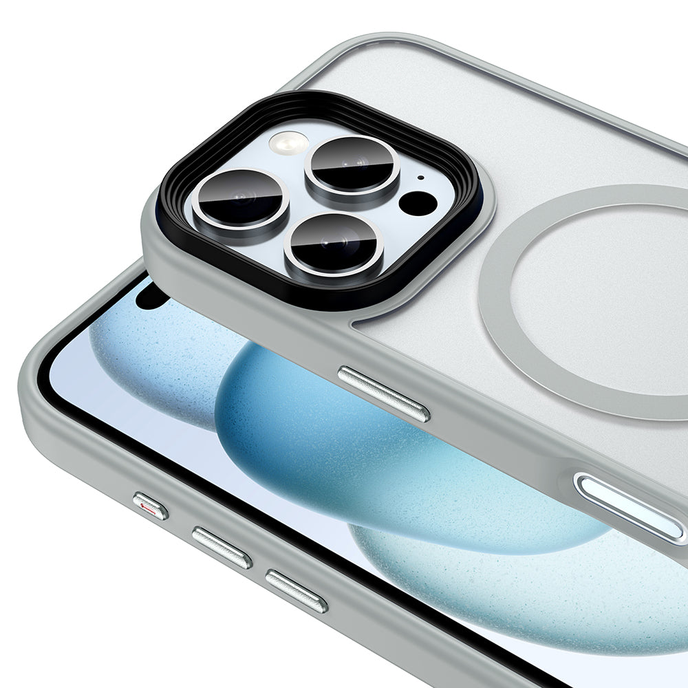 iPhone 16 Pro Kılıf Mat Arka Yüzey Wireless Şarj Özellikli Zore Flet M-safe Kılıf