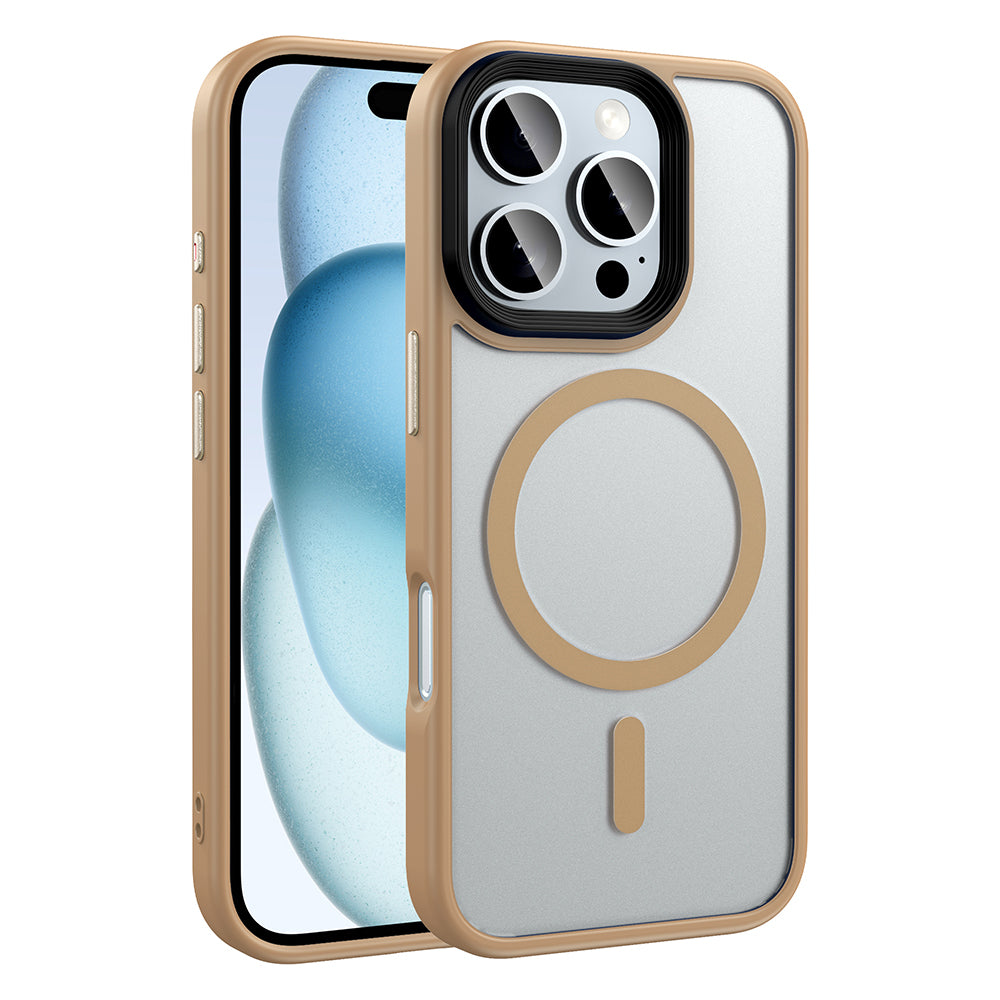 iPhone 16 Pro Kılıf Mat Arka Yüzey Wireless Şarj Özellikli Zore Flet M-safe Kılıf