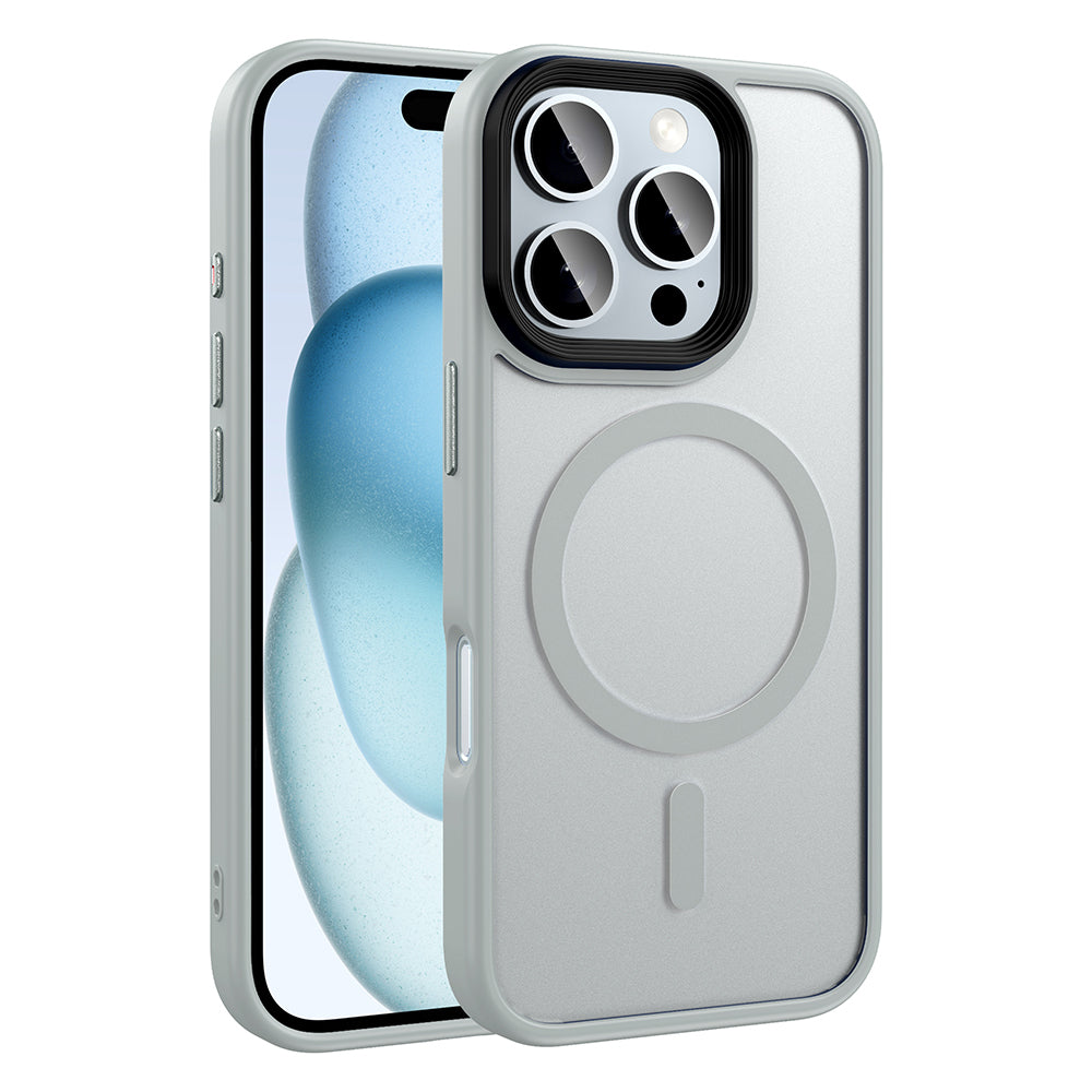 iPhone 16 Pro Kılıf Mat Arka Yüzey Wireless Şarj Özellikli Zore Flet M-safe Kılıf
