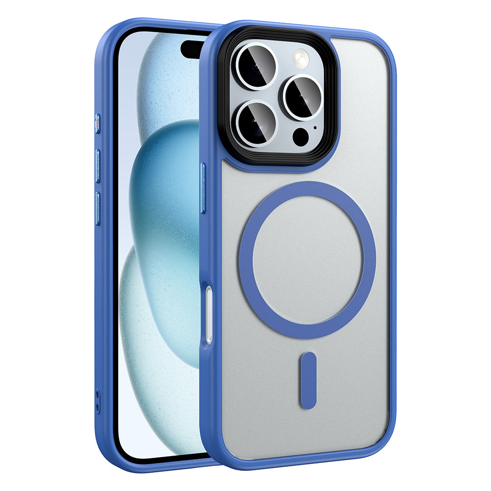iPhone 16 Pro Kılıf Mat Arka Yüzey Wireless Şarj Özellikli Zore Flet M-safe Kılıf