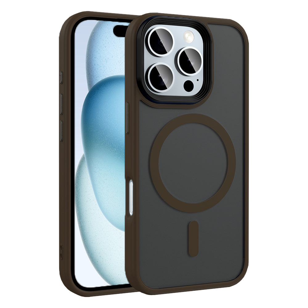 iPhone 16 Pro Kılıf Mat Arka Yüzey Wireless Şarj Özellikli Zore Flet M-safe Kılıf