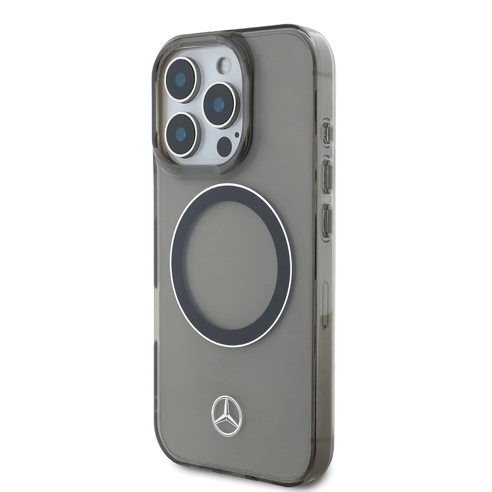 iPhone 16 Pro Kılıf Mercedes Benz Orijinal Lisanslı M-safe Şarj Özellikli Saydam Yüzey Silver Ring Kılıf