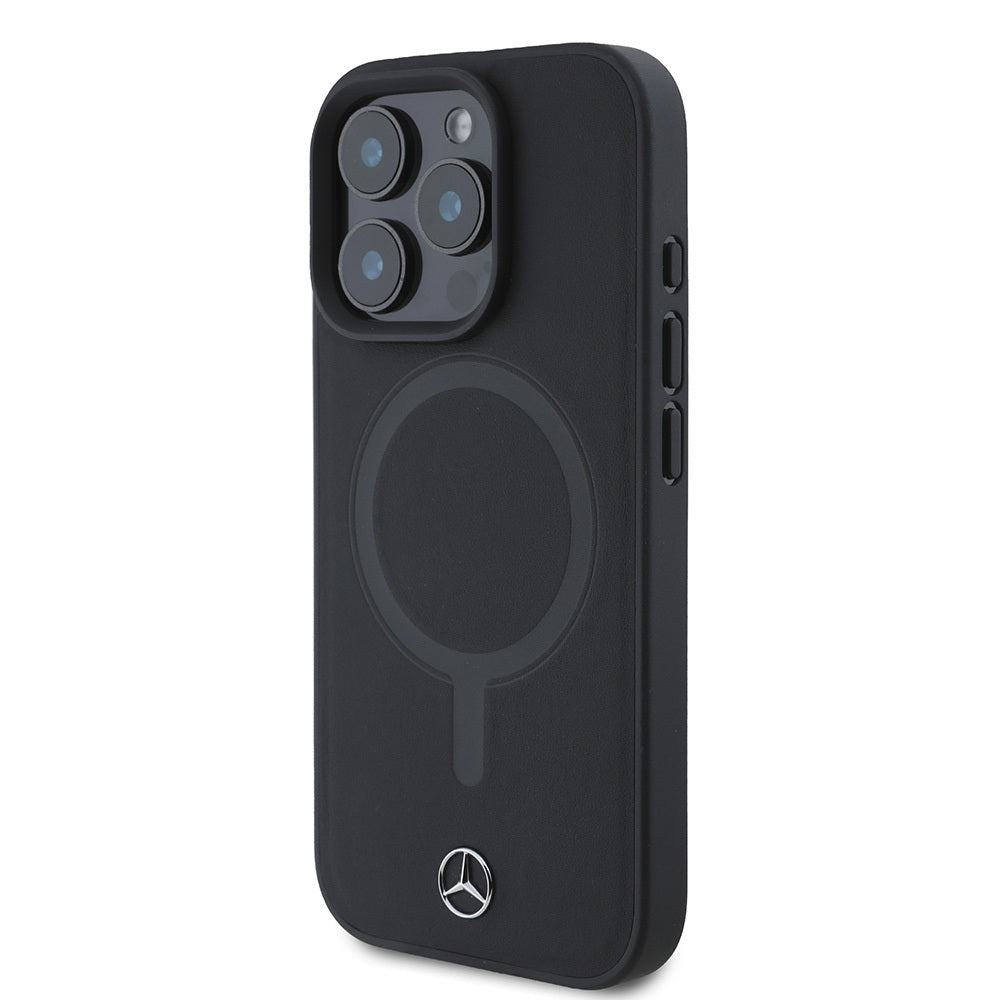 iPhone 16 Pro Kılıf Mercedes Benz M-safe Şarj Özellikli Yumuşak Deri Orijinal Lisanslı Kılıf