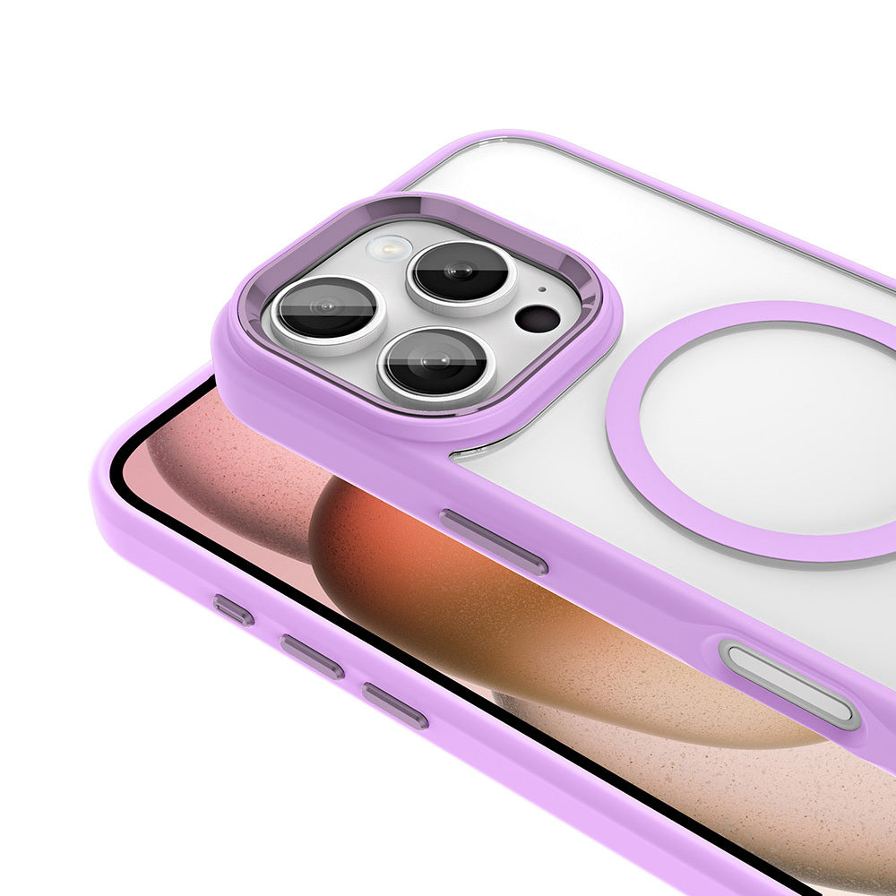 iPhone 16 Pro Kılıf Wireless Şarj Özellikli Zore Krom M-safe Silikon Kılıf