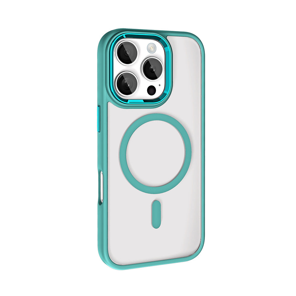 iPhone 16 Pro Kılıf Wireless Şarj Özellikli Zore Krom M-safe Silikon Kılıf