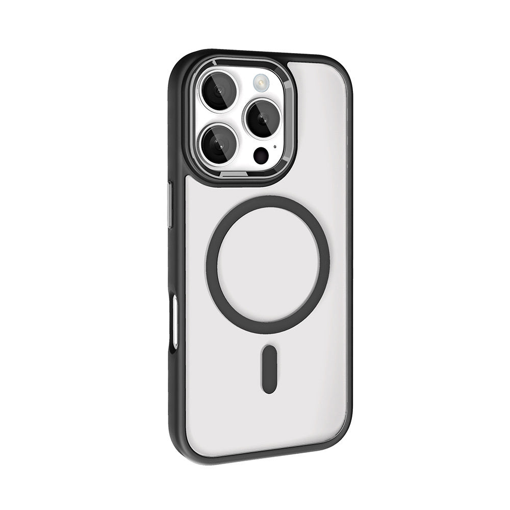 iPhone 16 Pro Kılıf Wireless Şarj Özellikli Zore Krom M-safe Silikon Kılıf