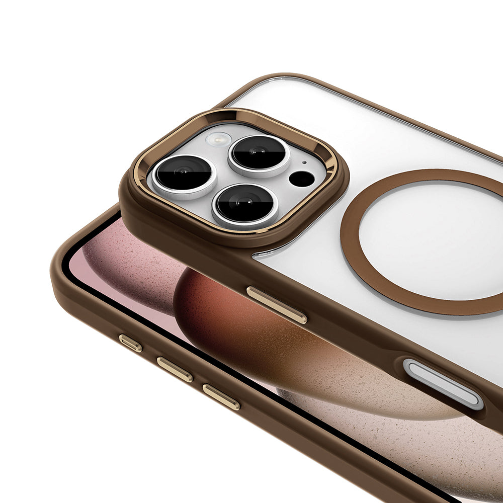 iPhone 16 Pro Kılıf Wireless Şarj Özellikli Zore Krom M-safe Silikon Kılıf