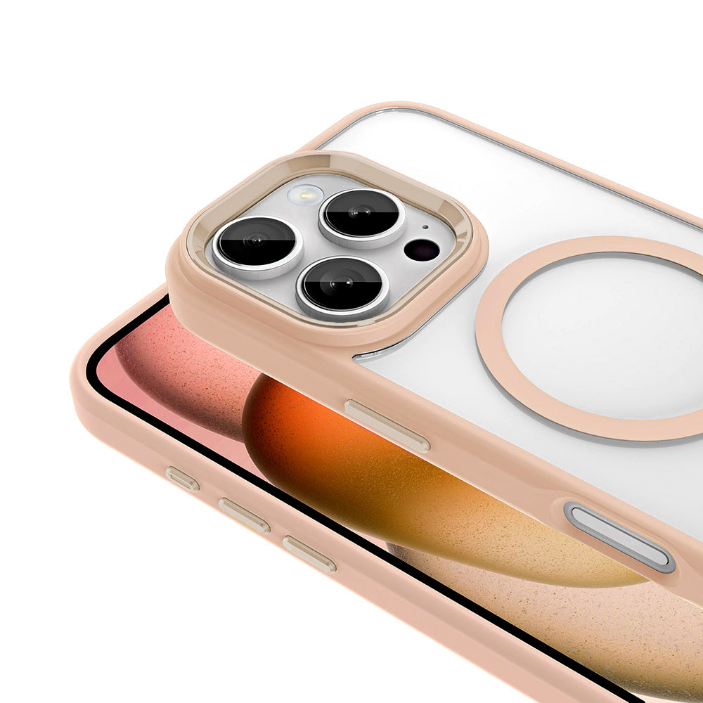 iPhone 16 Pro Kılıf Wireless Şarj Özellikli Zore Krom M-safe Silikon Kılıf