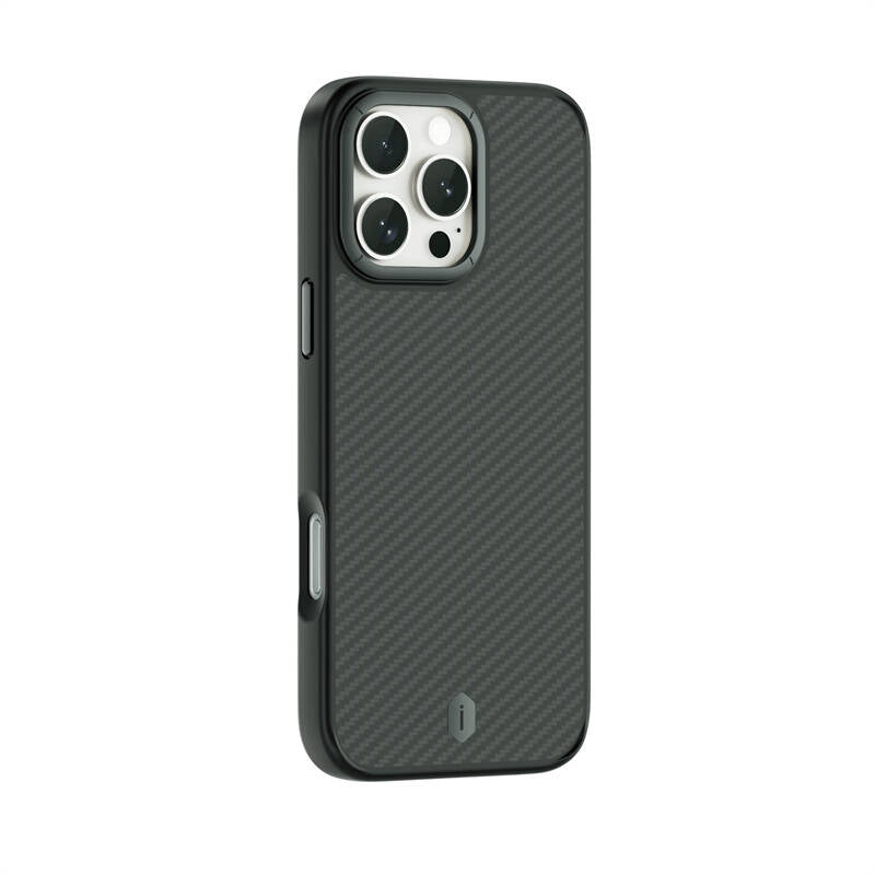 iPhone 16 Pro Kılıf Wiwu DCC-205 M-safe Şarj Özellikli Aramid Fiber Tasarım Kevlar Kılıf