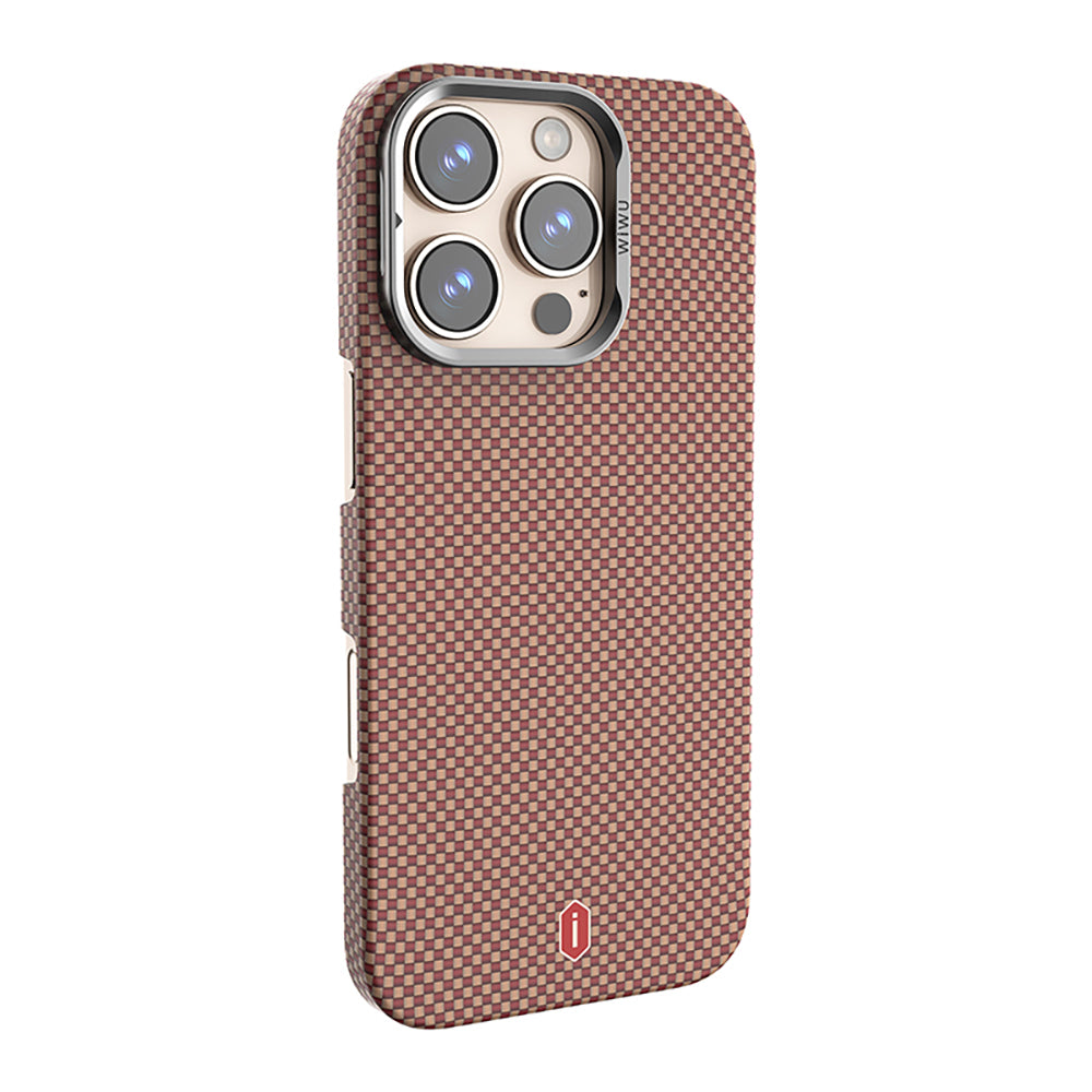 iPhone 16 Pro Kılıf Wiwu DCC-208 M-safe Şarj Özellikli Kamera Standlı Aramid Fiber Tasarım Kılıf