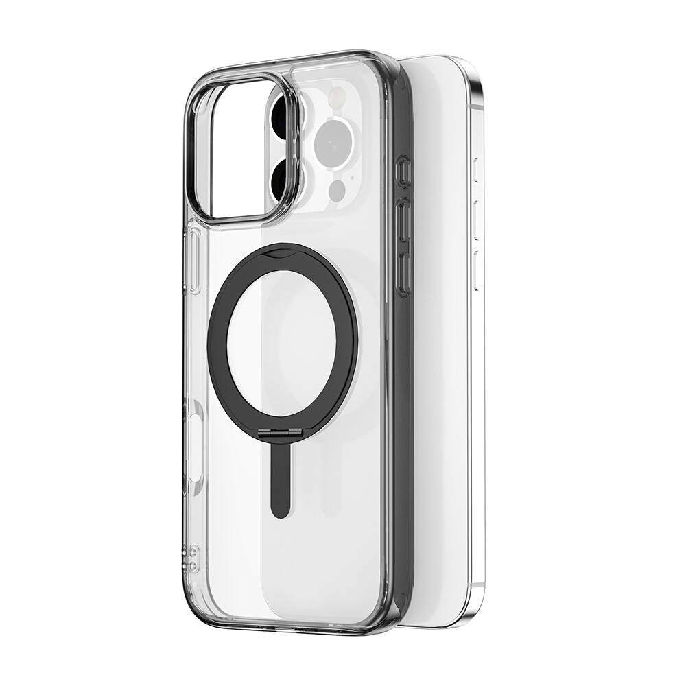 iPhone 16 Pro Kılıf Wiwu MCC-201 iShield Ultra Serisi M-safe Şarj Özellikli Standlı Crystal Sert PC Kılıf