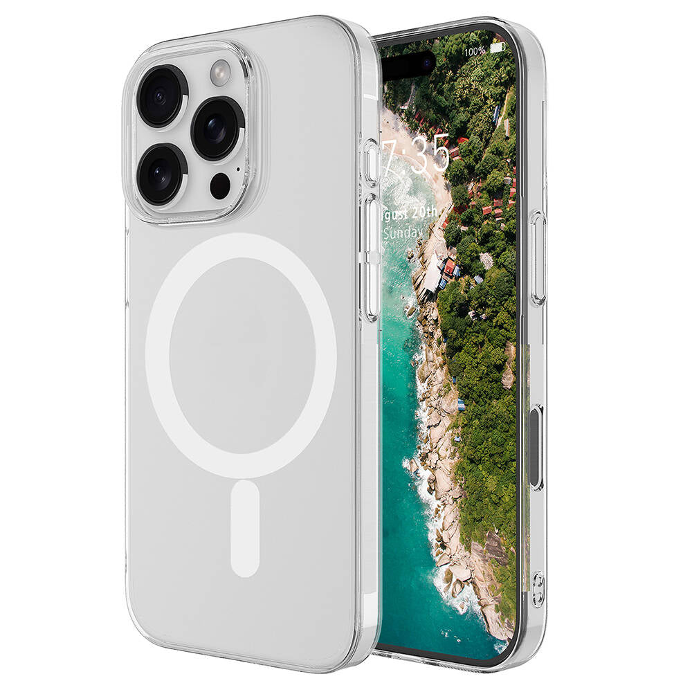 iPhone 16 Pro Kılıf Zore M-safe Şarj Özellikli Şeffaf Tek Kamera Çerçeveli Porto Kılıf