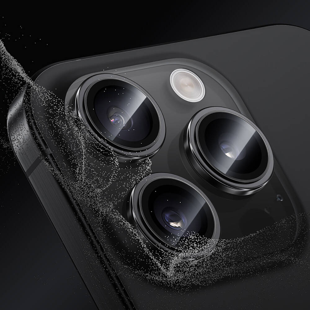 iPhone 16 Pro Max Benks Parlama Önleyici Glass Warrior Metal Kamera Lens Koruyucu